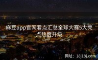 麻豆app官网看点汇总全球大赛5大亮点热度升级
