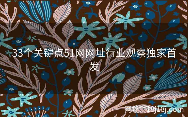 33个关键点51网网址行业观察独家首发